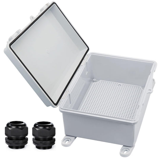 YETLEBOX Waterproof Outdoor Electrical Box Junction Box Weatherproof IP67 ABS Plastic Enclosure Switch Router Project Box with Mounting Plate