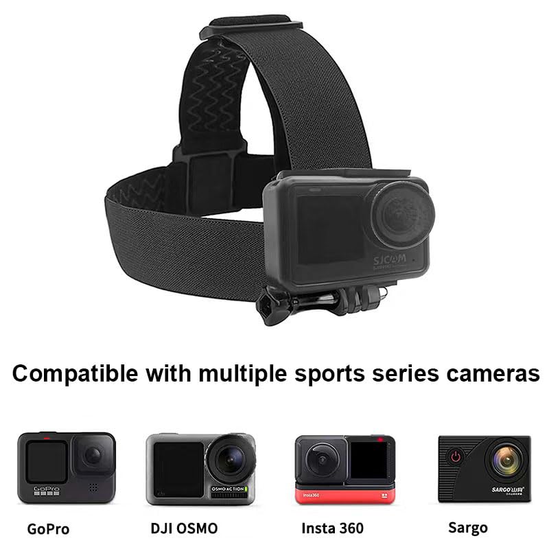 vividstarry Action Camera Head Mount Strap Helmet Headband Wearing Belt for Gopro Hero 12 11 10 9 8 7 6 5/ AKASO Brave 4 4 Pro 7 7 LE V50 V50X