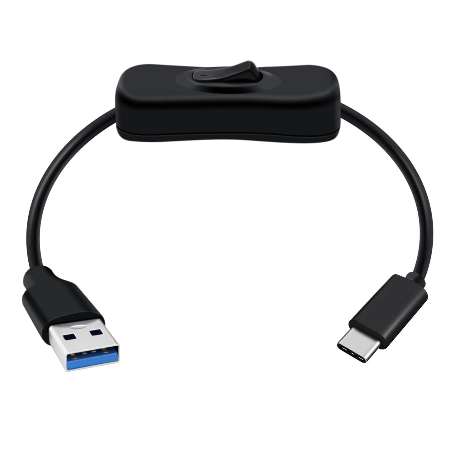 HuaLiSiJi USB C Cable with Switch USB 3.0 to Type C Charger Cable with On Off Switch Supports 5Gbps Data Transmit and Power Supply, for Laptops, PC