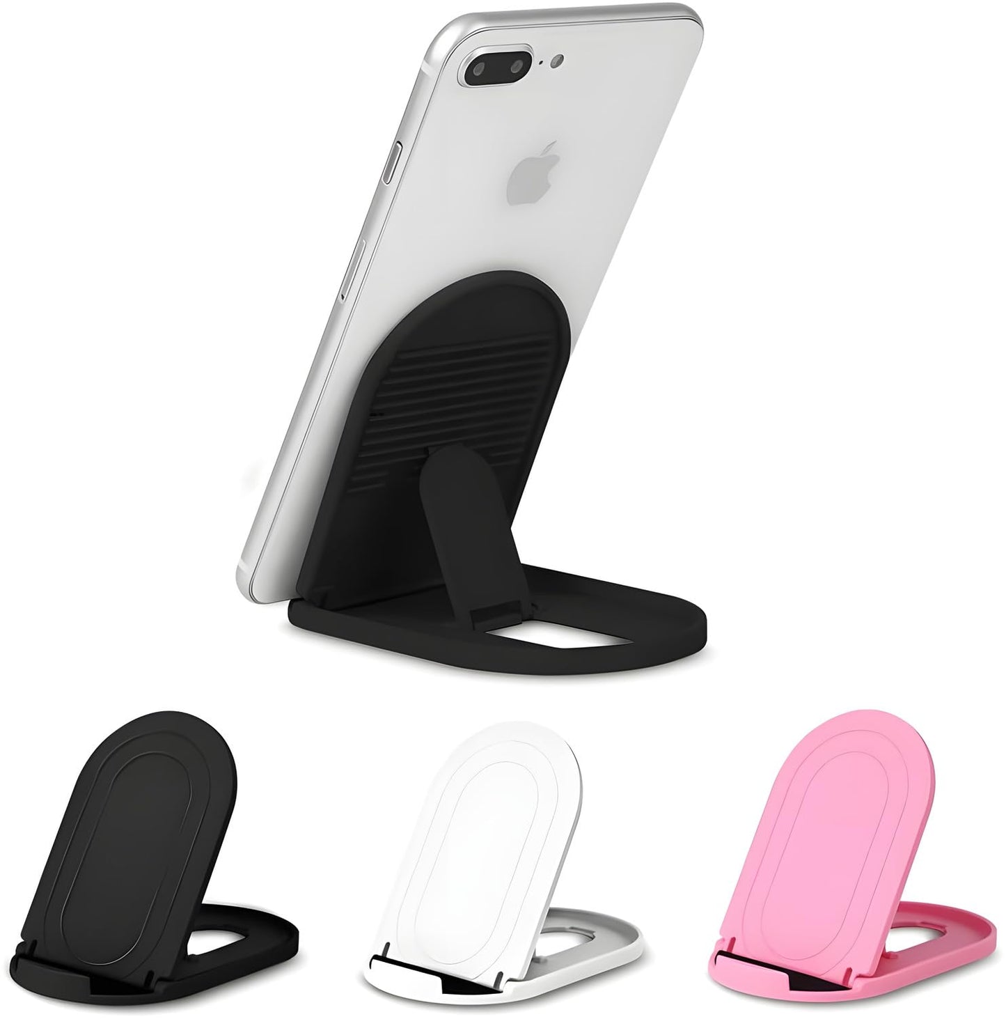 [3-Pack] Cell Phone Stand for Desk, Portable Foldable iPhone Stand Holder Stand, Adjustable Multi-Angle Desktop Cradle for New iPhone 17 16 15 14 Pro