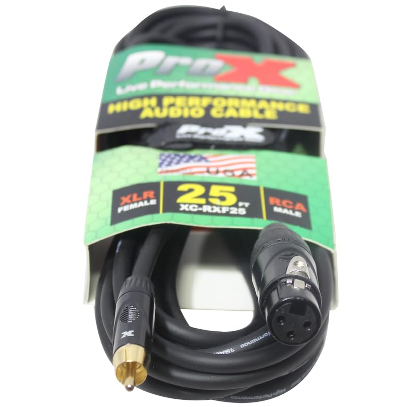 Prox XC-RXF25 25 Ft. Unbalanced RCA to XLR3-F High Performance Audio Cable