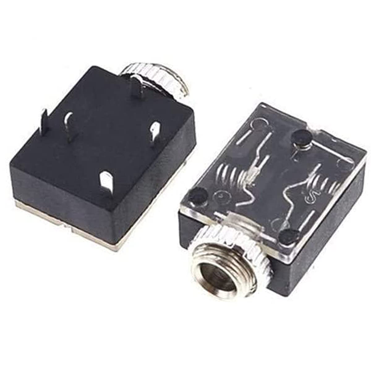 jing PJ-324M 3.5mm Mono and Stereo Jack Socket 5 Pin PCB Panel Mount Female Audio Headphone Socket Connector - (10 Pcs)