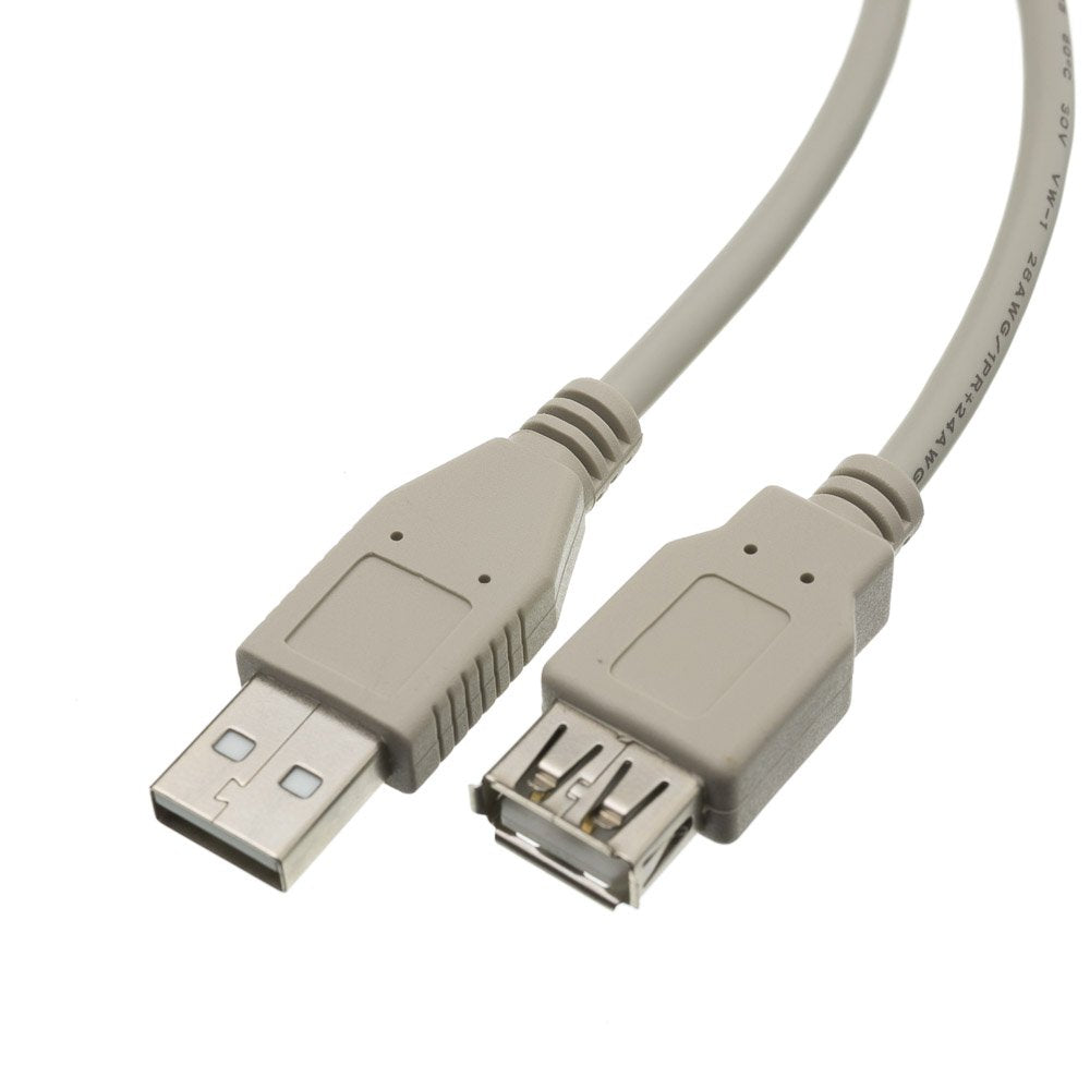 CableWholesale 15 feet USB 2.0 Extension Cable, Beige, Type A Male/Type A Female Plug, A Male to A Female High Speed USB Extension Cable, USB