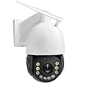 Funxwe 5MP 30X Optical Zoom Security PTZ Camera, WiFi 2.4GHz 5GHz Speed Dome Wireless IP Camera, Motion Detection Auto Tracking Outdoor Color Night