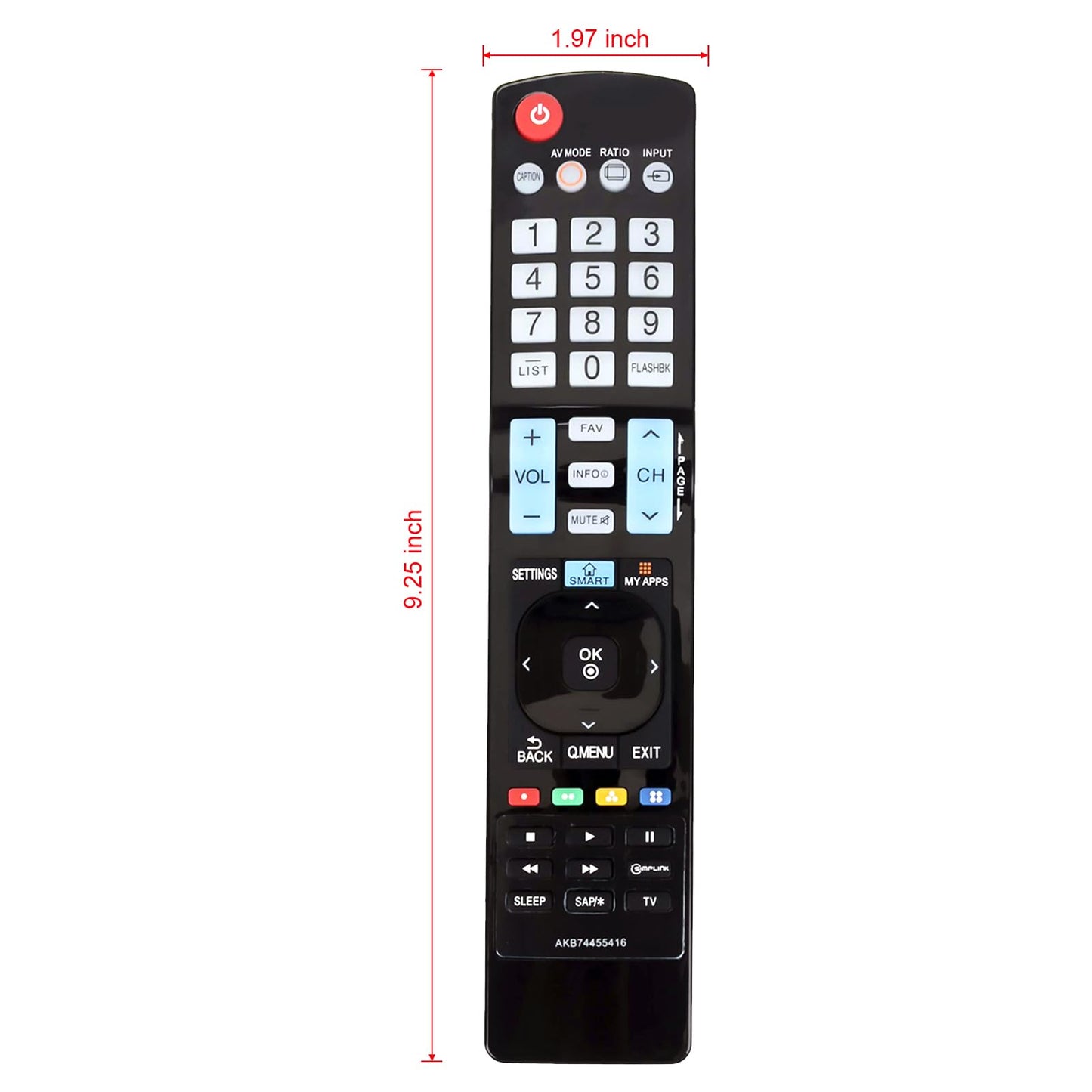 AKB74455416 Replaced Remote fit for LG LED LCD TV 50LF5800 55LF5800 50LF6100 55LF6100 60LF6100 50LF6090 55LF6090 60LF6090 32LF5800 42LF5800 40LF6300