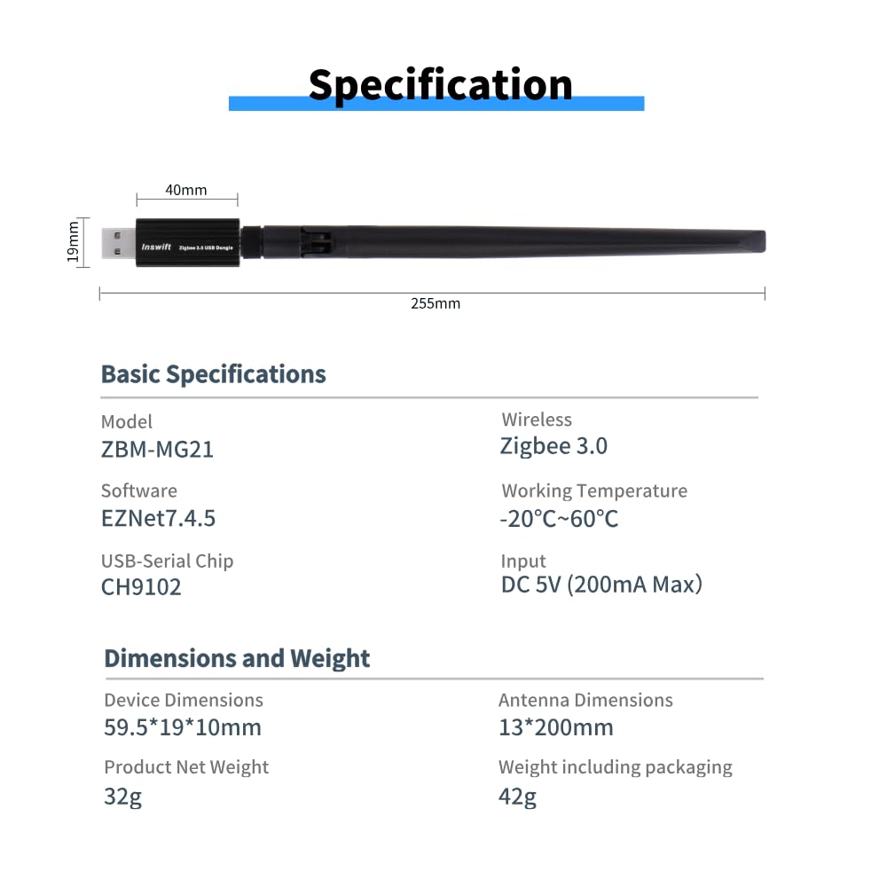 Besisglas Zigbee 3.0 USB Gateway - Enhanced with CP2102N/CH9104F & EFR32MG21/EFR32MG24, Firmware Upgradable (OTA), Works with Home
