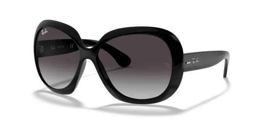 Ray-Ban Womens RB4098 Jackie Ohh II Butterfly Sunglasses, Black/Light Grey Gradient Dark Grey, 60 mm