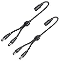 2 Pack DC Power 1 Female to 2 Male 5.5mm x 2.1mm DC Power Supply Splitter Cord for Surveillance Camera Cable Barrel Plug,Y Splitter Adapter Wire,2 Way