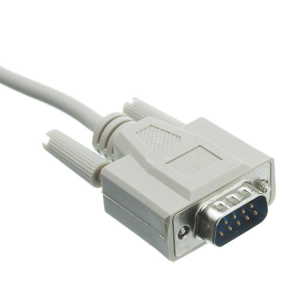 CableWholesale Null Modem Cable, DB9 Male to DB9 Female Serial Cable, UL Rated, 8 Conductor, Beige, DB9 Serial Null Modem Cable Male to Female, 10