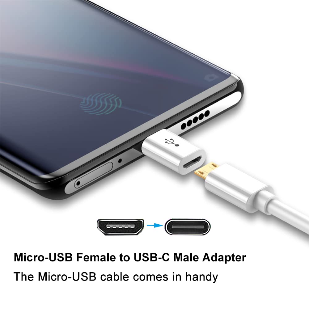 Adapter Micro USB to USB C (4 Pack), Micro-USB Female to USB-C Male OTG Adapter Compatible with Samsung Galaxy, LG, Huawei, Type-C Phones, Tablets