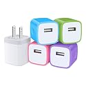 USB Plug, Charging Block, Sicodo [5Pack-1Port] Fast Charging USB Wall Charger Brick Power Adapter Cube for iPhone 17/16/15/14/SE Pro