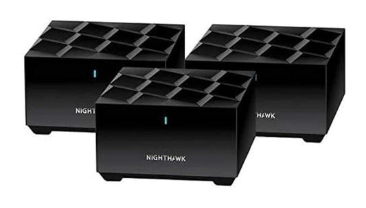 NETGEAR Nighthawk MK63S AX1800 Whole Home Mesh Wi-Fi 6 System with 1.8GBPS Speed, OFDMA Technology, and WPS Security Protocol (Black, 3-Pack, Renewed)