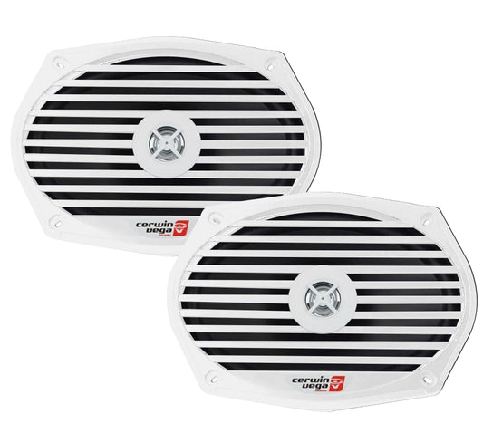 Cerwin-Vega 6x9 Marine Coaxial Speakers White Pair XM69W