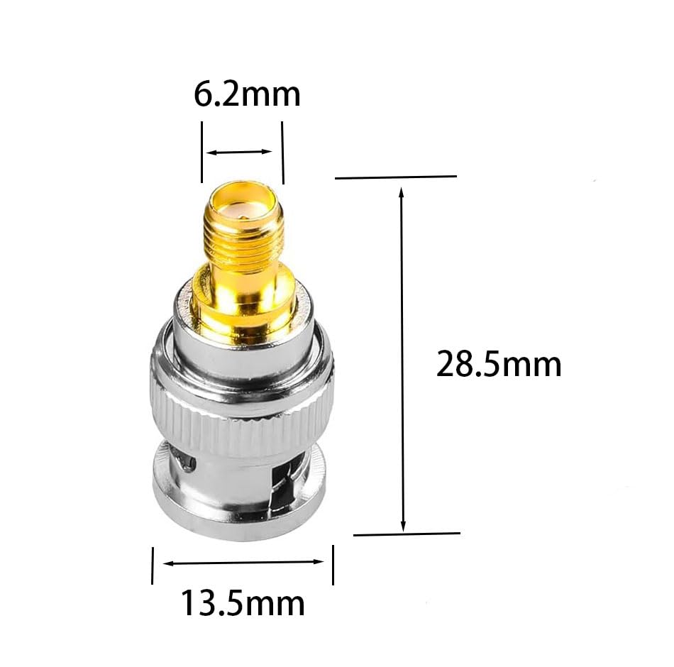 DHT Electronics 2pcs RF coaxial Coax Adapter SMA Female to BNC Male