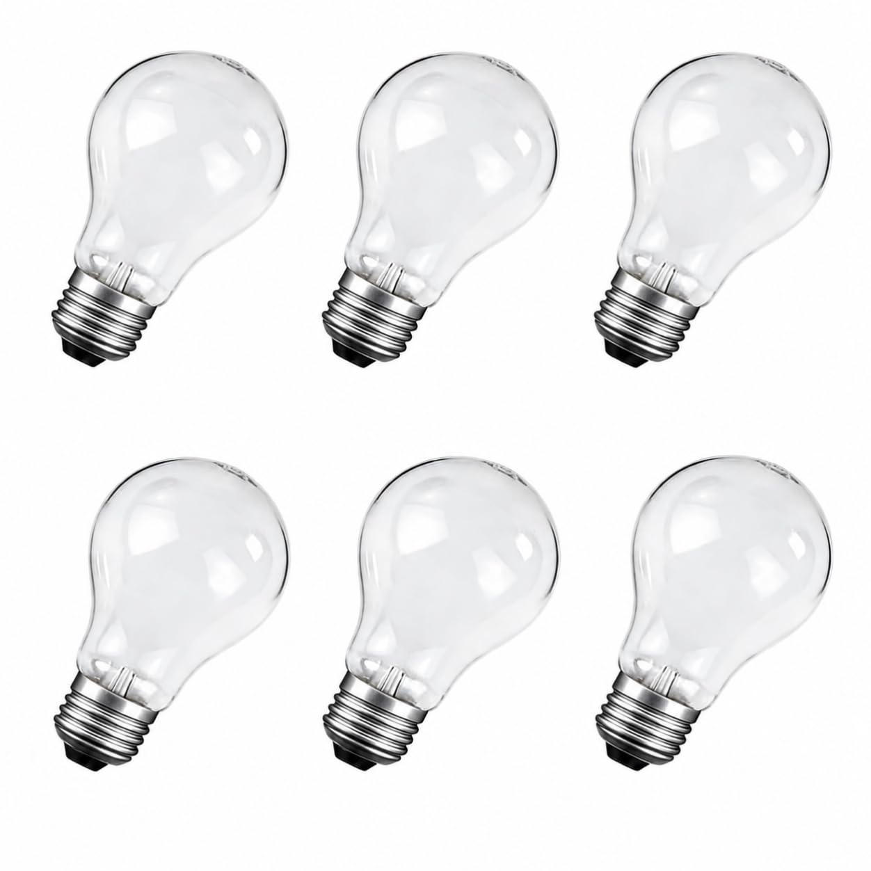 IWOPAN 50 Watt Incandescent Light Bulbs, Dimmable, 50W Equivalent, A19 Light Bulbs, E26 Base, for Ceiling Fan Light, Pendant Light, Table Lamp (6PACK)