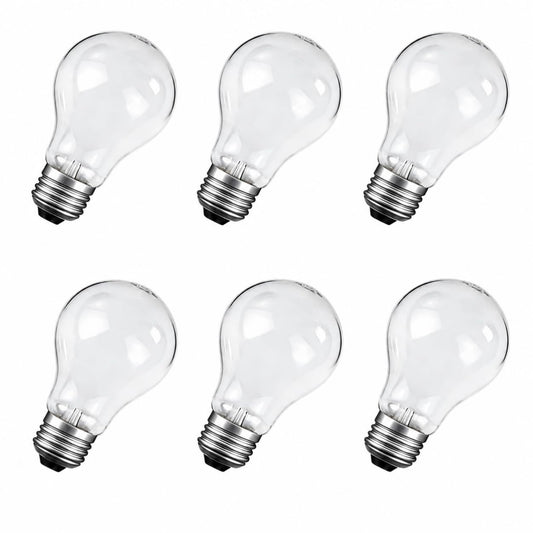 IWOPAN 50 Watt Incandescent Light Bulbs, Dimmable, 50W Equivalent, A19 Light Bulbs, E26 Base, for Ceiling Fan Light, Pendant Light, Table Lamp (6PACK)