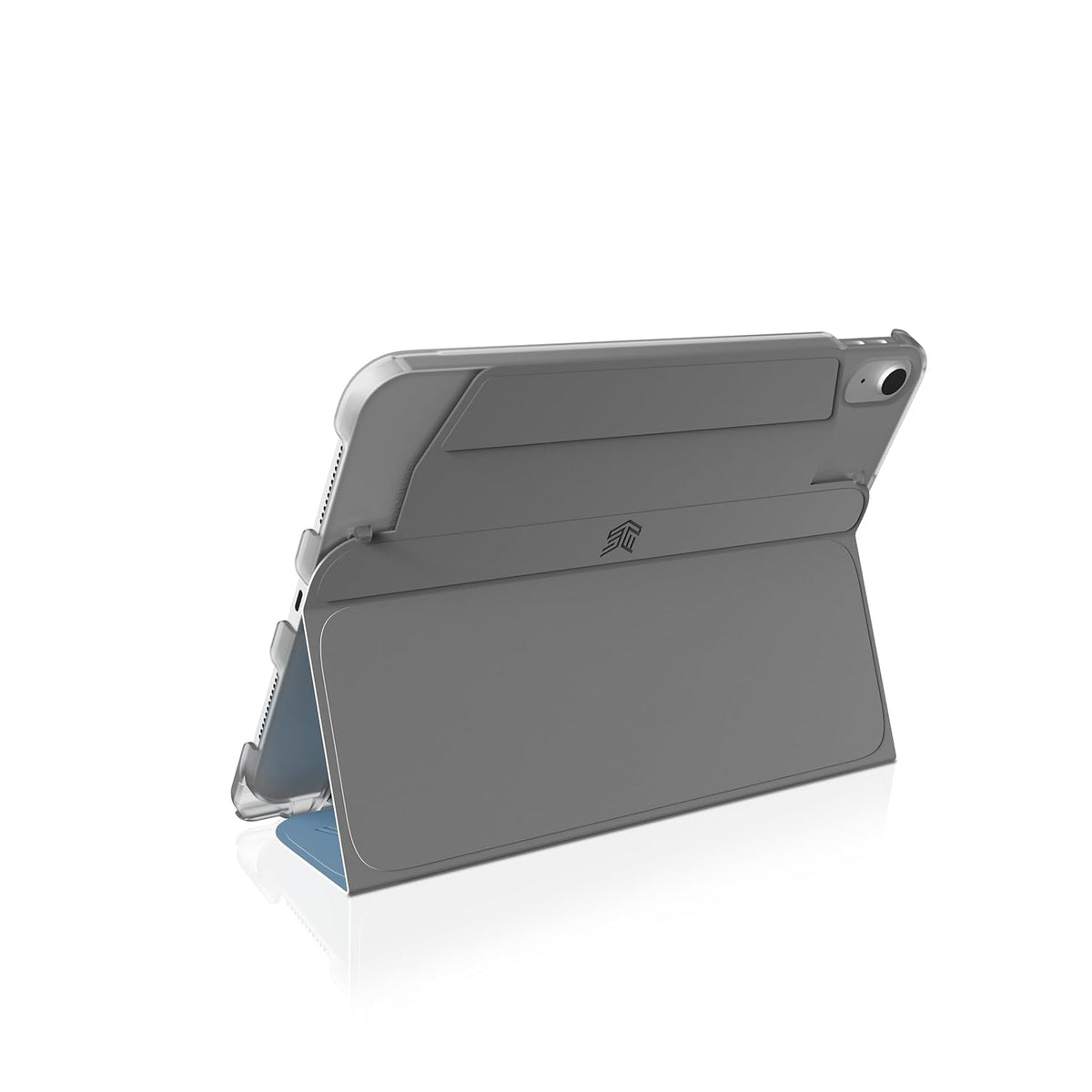 STM Studio for Apple iPad (A16/10th Gen) - Protective Lightweight Clear Case with Apple Pencil Storage/Holder & Sleep/Wake Cover - Blue