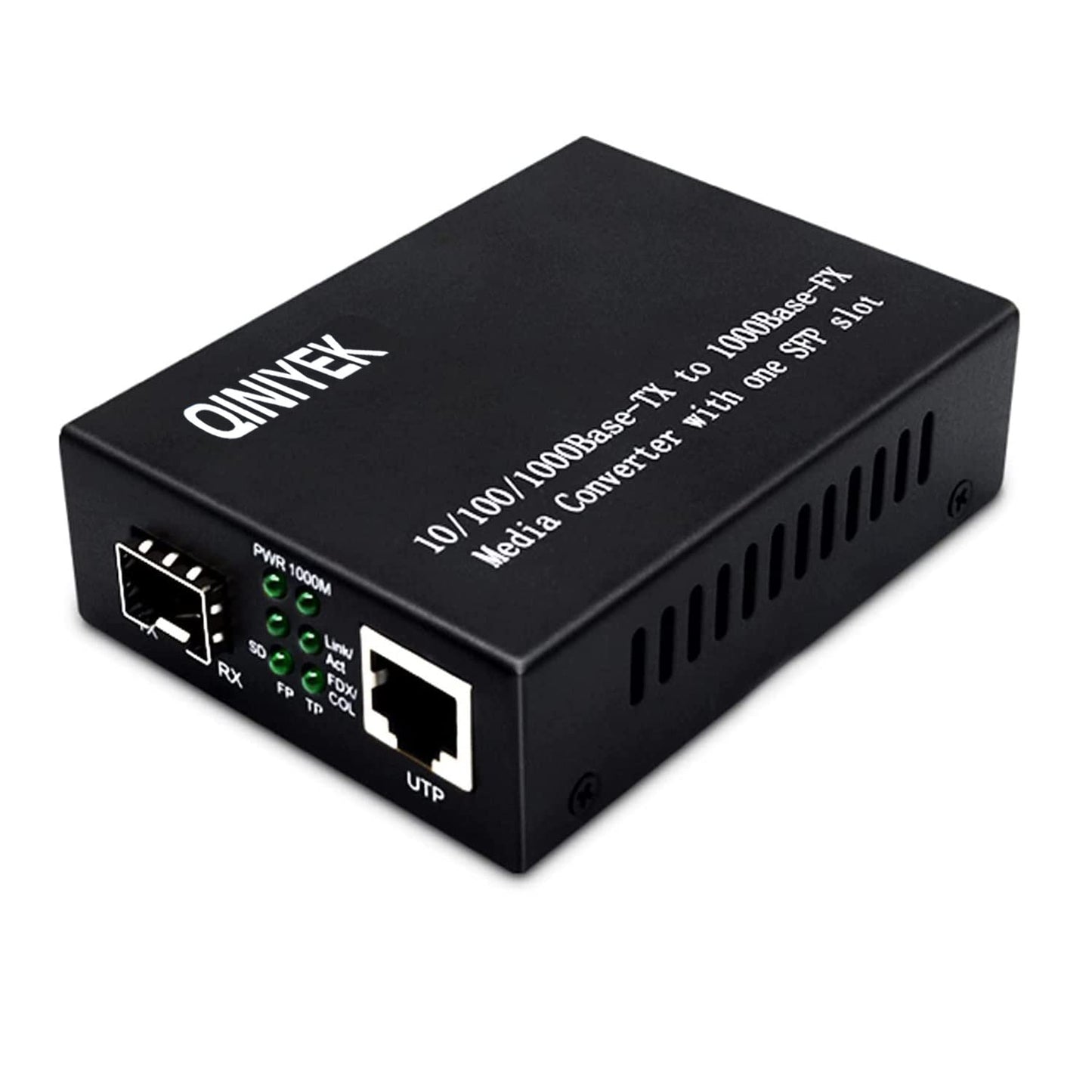 QINIYEK Gigabit Fiber Ethernet Media Converter?10/100/1000Base-Tx to 1000Base-SX Open SFP Slot with Gigabit modules?Multimode Dual LC Fiber?up to 550M