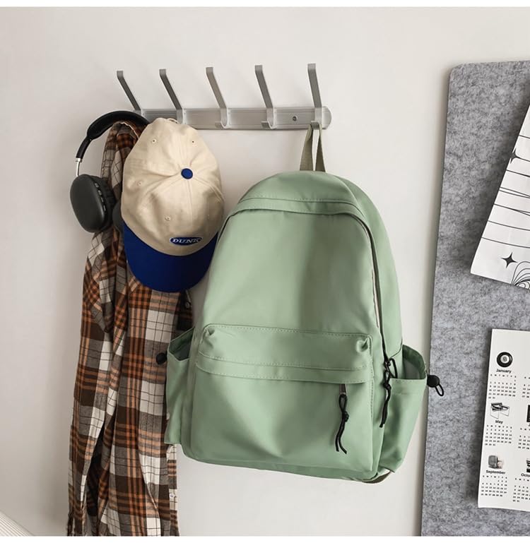 NIORYUZ Cute Backpack Basic Office Laptop Travel Outdoor Lightweight School Children Preppy (Sage Green)