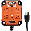 Klein Tools 29601 Magnetic Power Strip with Surge Protector, Extension Cord, 4 Outlets, 3 USB Ports, 5-Foot Cord, Power Supply Box with Light