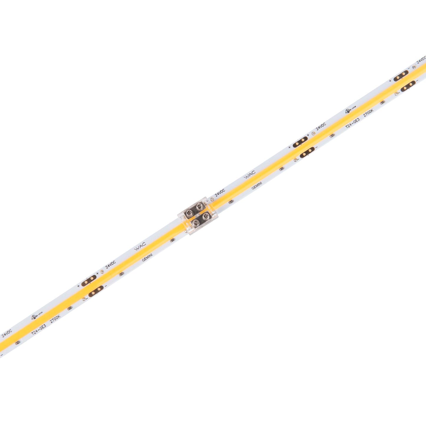WAC Lighting Gemini 24VDC LED COB Tape Light No Visible Diodes 4000K Cool White 3W and 300 Lumens per Foot 15 Foot Reel Field Cuttable Every 2 Inches