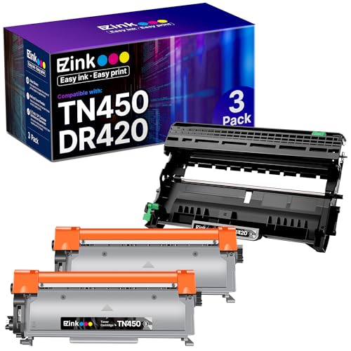 E-Z Ink Compatible Toner Cartridge and Drum Unit Replacement for Brother TN450 TN420 DR420 to use with HL-2270DW HL-2280DW HL-2230 HL-2240 MFC-7360N