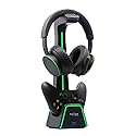 Tilted Nation 3 in 1 Gaming Headset and Controller Stand for PS5 and Xbox Series X Charging Station - Game Controller Holder and Headphone Stand
