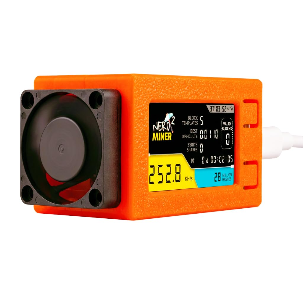 NerdMiner V2 Pro 250K - Bitcoin Lottery Miner for Solo Mining, Crypto Mining Hardware for BTC Block Rewards, Low Power USB Miner Alternative, Plug &