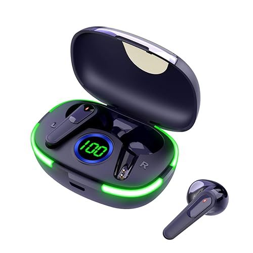 MWRPCRDN Wireless Earbuds Bluetooth Headphones 50H Playback Touch Control Noise Cancellation LED Power Display Charging Case IPX7 Waterproof Earphones