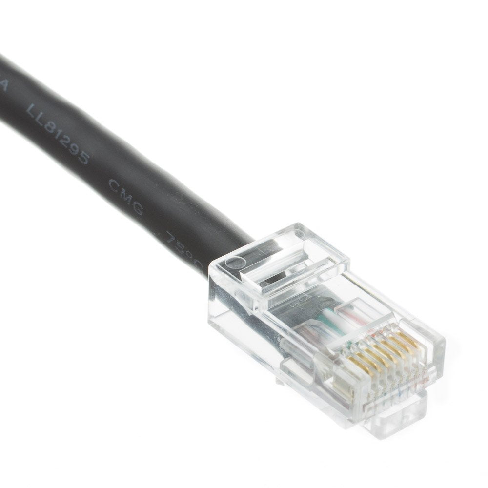 CableWholesale Cat5e UTP Ethernet Cable, Bootless, PoE, 100 ft, Black