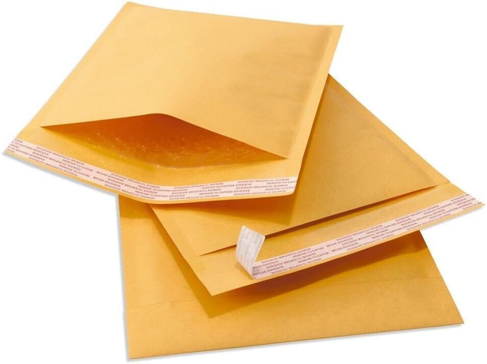 Kraft Bubble Mailers [25 Pack] Mailing Packing Envelopes #000 (4" x 8")