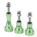 NovelGoal CNC Aluminum Long Short Thumb 3pcs Knob Bolt Nut Adapter Screws Compatible with Go-pro Hero 8 7 6 5 4 Connector (Green)