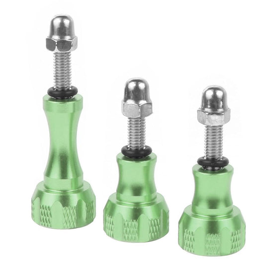 NovelGoal CNC Aluminum Long Short Thumb 3pcs Knob Bolt Nut Adapter Screws Compatible with Go-pro Hero 8 7 6 5 4 Connector (Green)