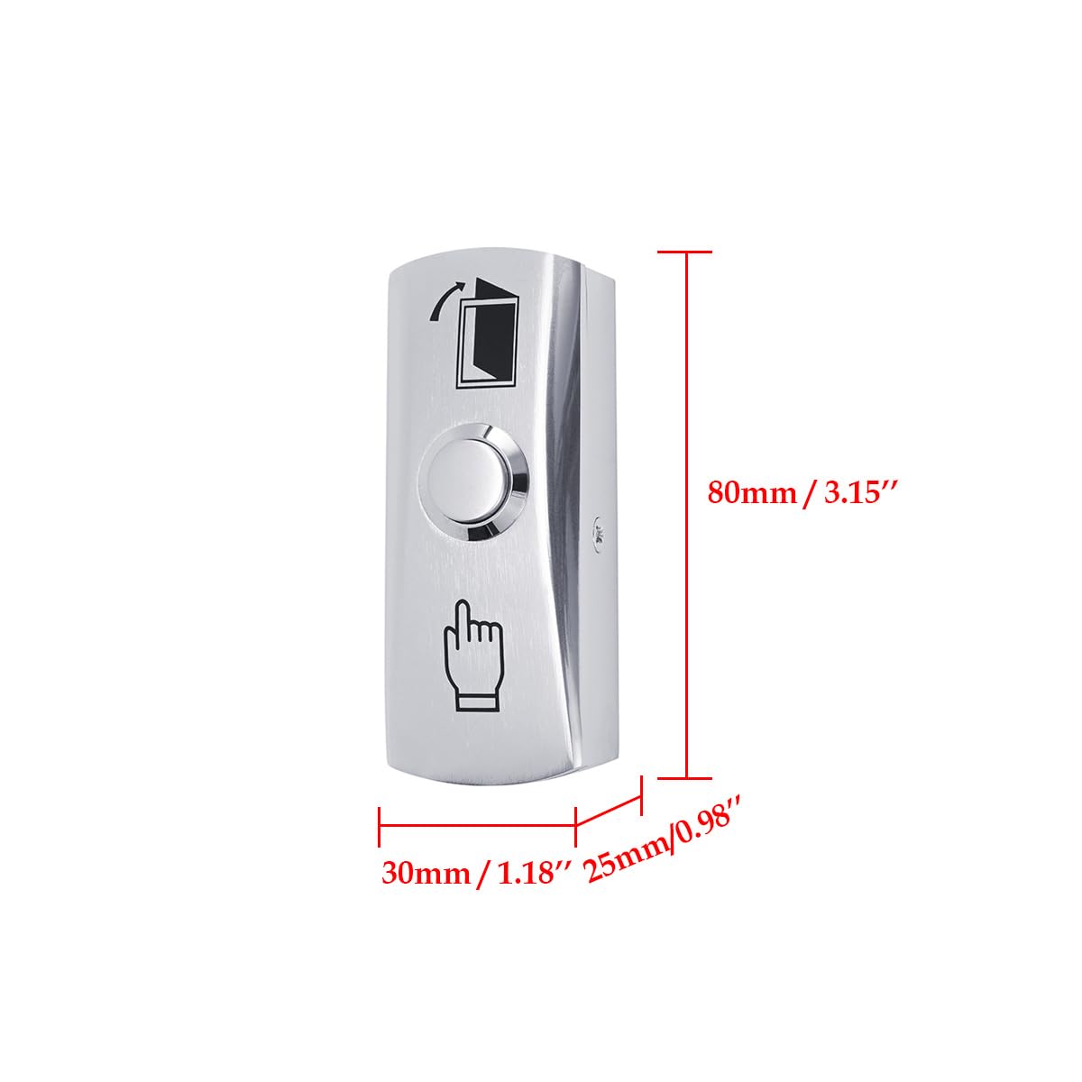Push to Exit Button for Door Access Control System Zinc Alloy Shell NO/COM Output Classic Shape 4pcs