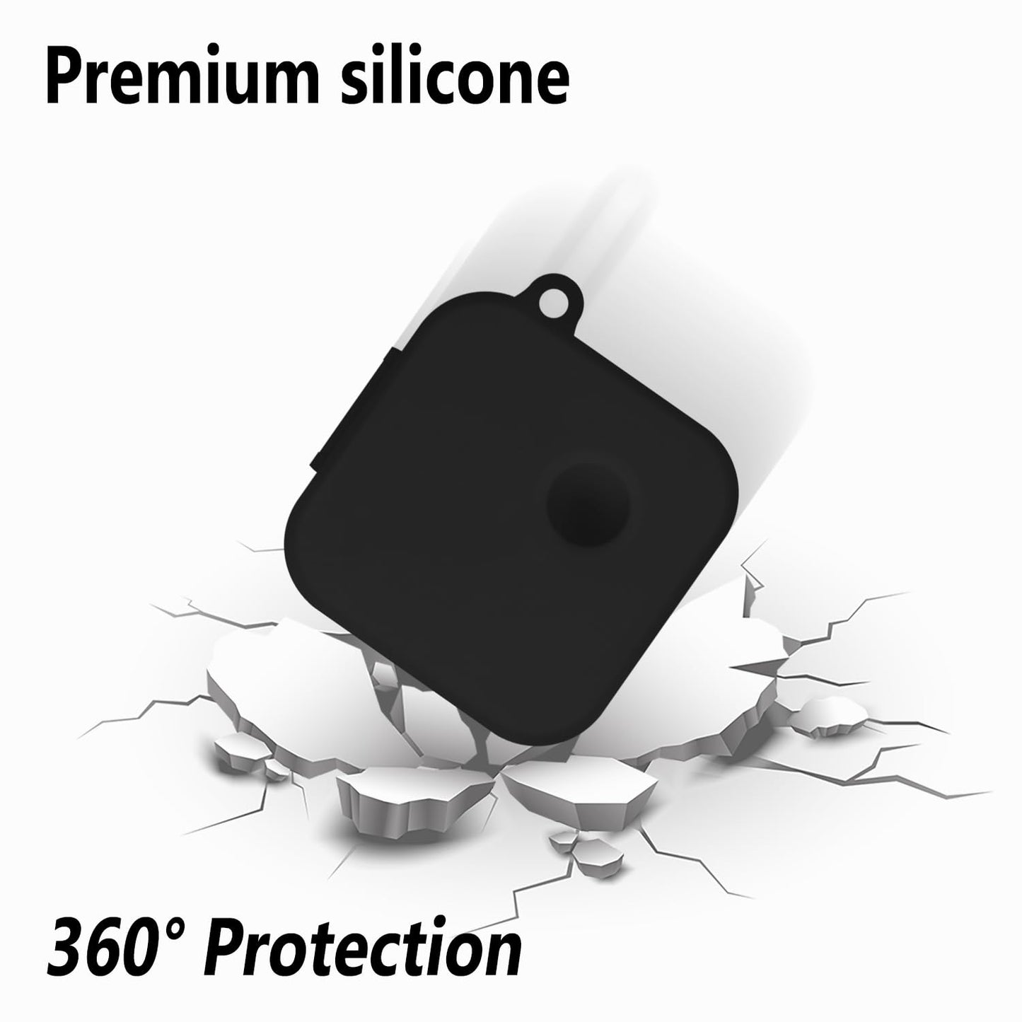 Geiomoo Silicone Cover for Nothing Ear (3) Case, Soft Flexible Scratch Resistant Protective with Carabiner (Black)
