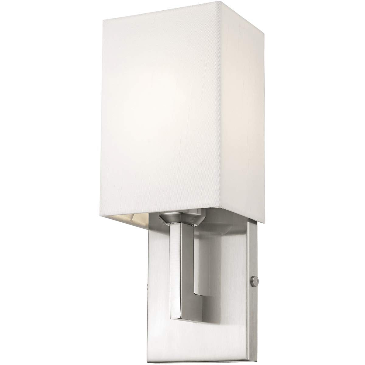 Livex Lighting 51101-91 Transitional One Light Wall Sconce from Hollborn Collection in Pwt, Nckl, B/S, Slvr. Finish, Brushed Nickel