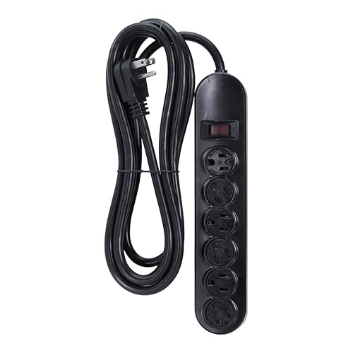 UNINEX 9ft 6-Outlet Power Strip, Black