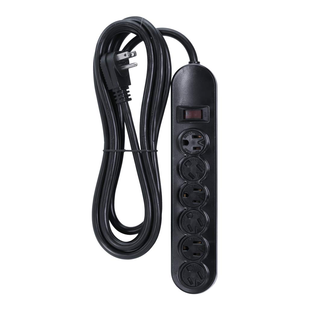 UNINEX 9ft 6-Outlet Power Strip, Black