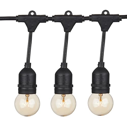 VOLT Indoor/Outdoor 120V 50FT E26 LED Bistro String Lights (Black) Hanging Globe Lights for Trees, Porch, Deck, Lanai, Patio, Garden, Yard, Balcony or