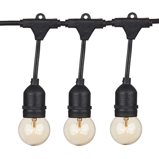 VOLT Indoor/Outdoor 120V 50FT E26 LED Bistro String Lights (Black) Hanging Globe Lights for Trees, Porch, Deck, Lanai, Patio, Garden, Yard, Balcony or