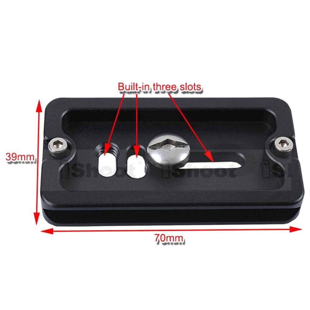 7cm Long Camera Quick Release Plate QS-70 with 1/4" Screw Compatible with Arca-Swiss Fit Tripod Ball Head Panning Head Panorama Head Panoramic Head