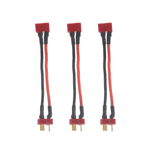 skrnrhrery T Plug Battery Extension Cable with 14awg 10cm Silicone Cord 1 Female to 2 Male Battery Cable for RC LiPO Battery T Plug Connector Female