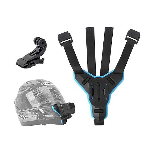 TELESIN Helmet Mount Chin Strap Clamp Attachment Motocycle Dirt Bike Holder Clip Accessories for GoPro Max Hero 12 11 10 9 8 7 6 5 Insta360 X3 GO3 Ace