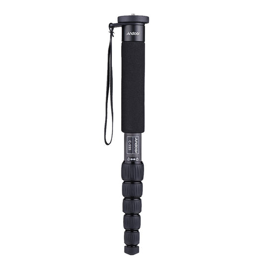 Andoer C-555 155cm/5.1ft Carbon Fiber Camera Monopod Unipod Stick 6-Section with Carry Bag Max. Load 10kg/22Lbs for Nikon Canon Sony A7 Pentax