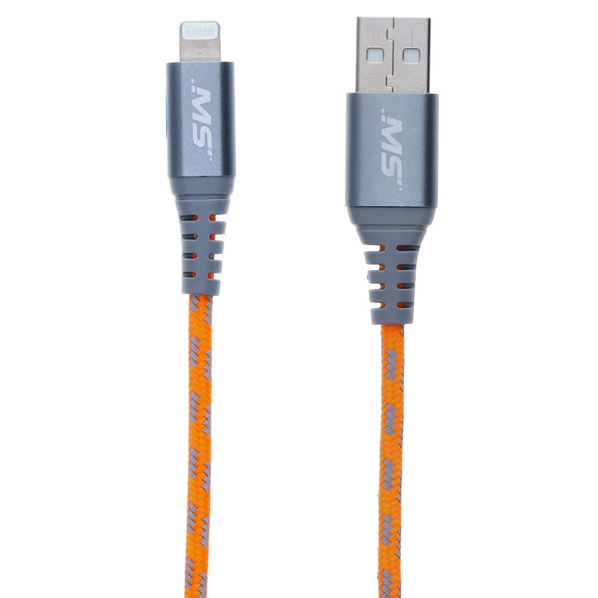 MobileSpec MBSHV0423 Hi-Visibility 4 Foot Lightning(R) to USB-A Cable - Orange