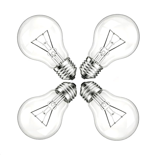 JUNFMLY 60 Watt Incandescent Light Bulbs, A19 Clear 60W Bulb E26 Medium Base Shatter Resistant Rough Service Light Bulb 4 Pack