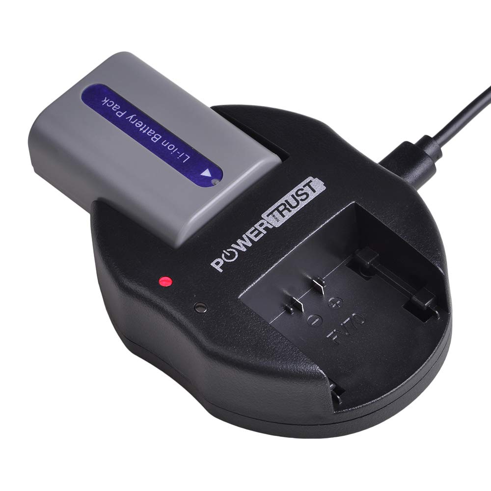 PowerTrust 2-Pack NP-FP50 Battery and Dual Charger for NP-FP30,NP FP50,NP-FP60,NP-FP70,NP-FP90,NP-FP51,NP-FP71,NP-FP91 Series DCR-HC30 40 43E 65 85
