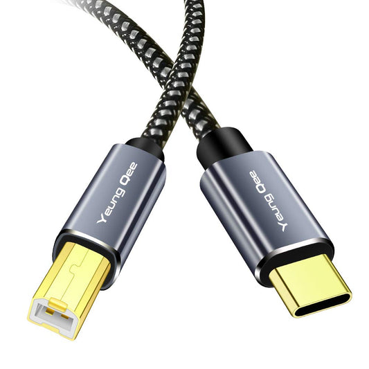 Yeung Qee USB C Printer Cable 1.5 ft, USB Type C to USB 2.0 Type B Printer Scanner Cable Cord Compatible with Brother, HP,Lexmark, Epson, Dell, Xerox