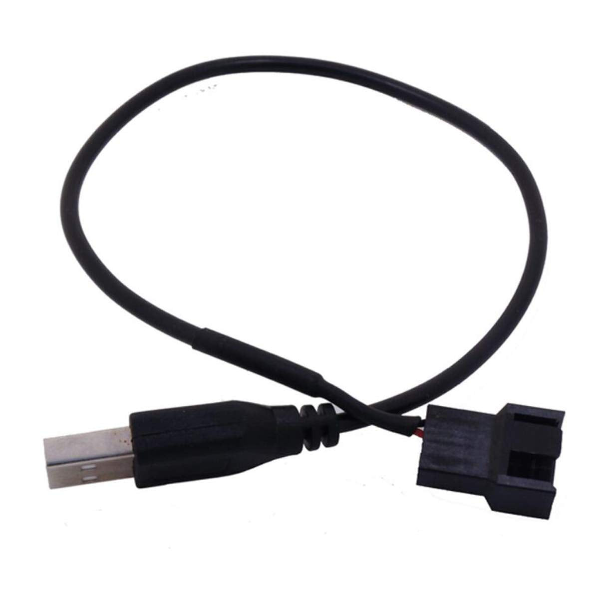 OPSFALCON 2 Pack USB to 3-Pin / 4-Pin PWM 5V Sleeved Fan Power Adapter Cable, USB to 3 Pin / 4 Pin Case Fan Adapter Connector Cable
