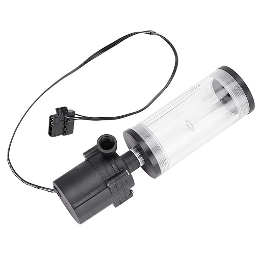Water Cooling with Pump, G1/4 19W SC600 Acrylic Computer DIY Water Cooling Cylinder Reservoir, Heat and Pump (110mm)
